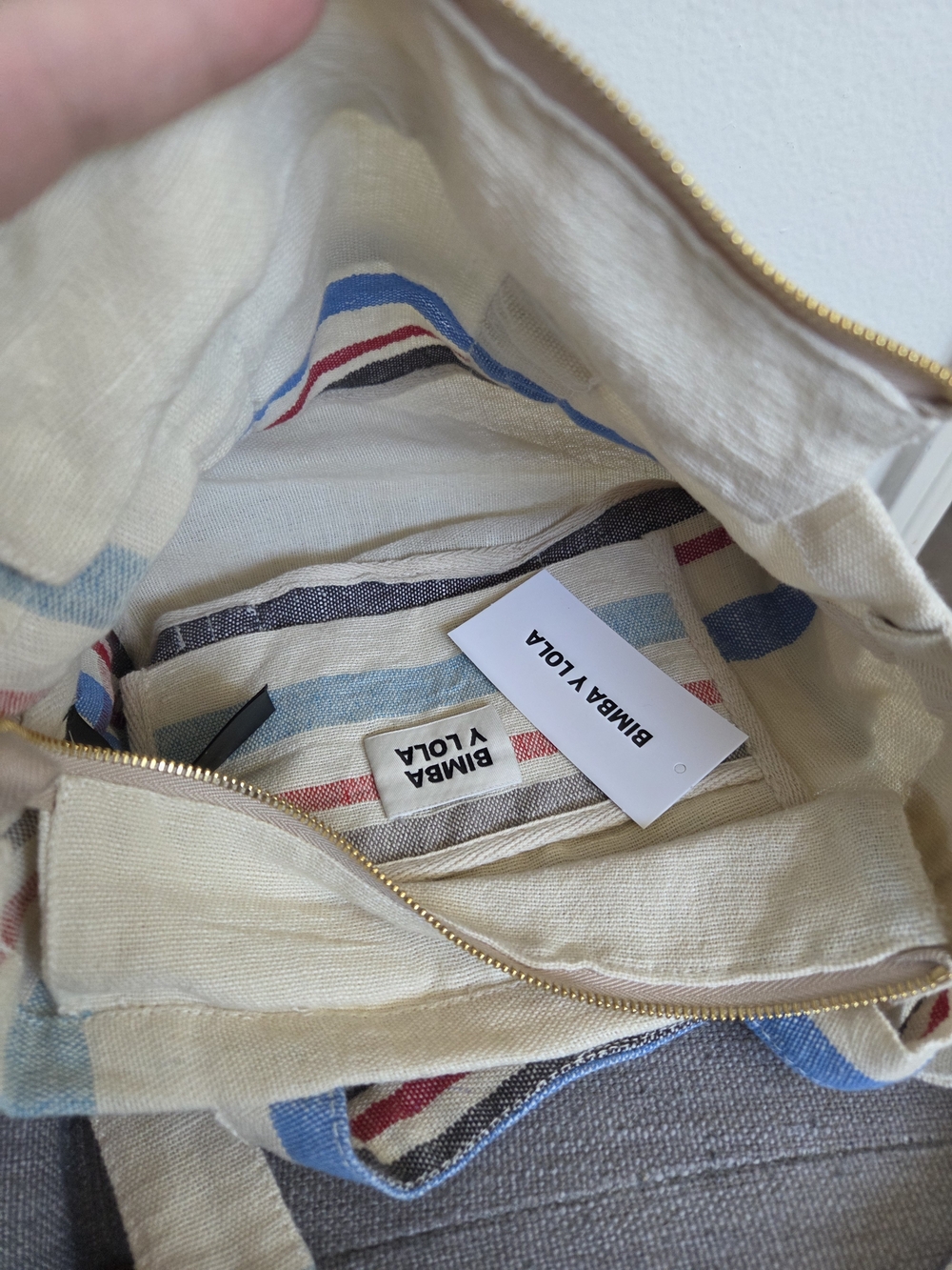 Bimba Y Lola linen mini bag Color-ECRU-NWT - Picture 11 of 16